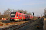 DB 612 534 als RB 16285 von Leinefelde nach Erfurt Hbf, am 09.03.2026 in Gispersleben.