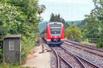 612 520 war am 13.7.02 auf dem Weg nach N�rnberg kurz vor der Weiche zur Ausweichanschlussstelle Dolomit.
