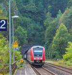 612 666 kam am 17.9.24 mit dem Ziel „Nicht Nicht“ aus dem 318 m  langen Gotthardtunnel nach Velden.