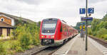 612 662 raste am 17.9.24 in Vorra durch Gleis 1 Richtung Pegnitz.