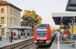 612 472 legte am 18.9.18 als RE nach Neustadt (Waldnaab) eine kurze Pause in Hersbruck ein.