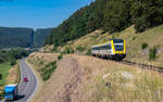 612 128 als RE 3249 (Triberg - Ulm Hbf) bei Gershausen Merkle 25.6.26
