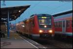 612 586-8 stand am Abend des 02.10.07 als IRE 3235 von Aalen nach Ulm HBF auf Gleis 3 des Aalener Bahnhofs.