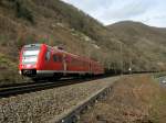 Zu meiner Freude konnte ich vllig unerwartet am 28.03.2008 612 139 als RB 12355 von Koblenz nach Boppard in der Rheinkurve vor Boppard festhalten.