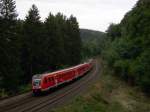 Eine 612 Doppelgarnitur am 20.09.2008 am Kilometer 80 auf der Schiefenebene. 