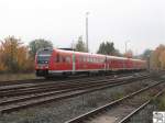 612 055-4 fhrt in den Bahnhof von Bad Neustadt ein. Die Aufnahme entstand am 19. Oktober 2008.