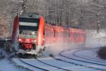 612 128-9, RE 3086 von Dresden nach Hof, kurz nach dem Halt in Freiberg, 06.01.09