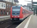 Hier sieht man den 612-502(612-002) der gerade bei der Einfahrt von Worms Hbf ist.