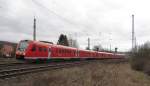 BR 612 Dreifachtraktion als RB zwischen Gttingen und Chemnitz/Glauchau bei Friedland (HAN) 22.03.2009.