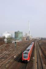 612 154 am 14.03.08 als RE 3694 nach Gera in Regensburg (BB-Treffen)