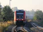 612 106 und ein weiterer 612er am 26.9.2009 im Morgendunst kurz vor dem Hp Engelsdorf Werksttten.