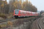 612 019 mit einem zweiten 612er im  Schlepp  unterwegs nach Nrnberg bei der Durchfahrt durch Netschkau.11.11.09.