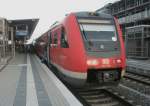 Hier 612 518 als ein RE4 von Hannover Hbf. nach Halle(Saale) Hbf., dieser Tiebzug stand am 5.4.2010 in Halberstadt.