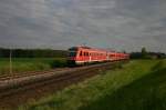 Auch mal wieder bei nem 612 den Auslser bettigt.;)Der RE nach Hof am 8.5.2010 bei Irrenlohe.