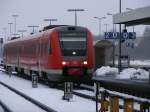 Foto enstand am 30.12.2009 am Bahnhof Hof. Zu sehen ist die BR 612 157 , die sich bald nach Gera begeben wird.