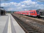 22.6.2010 13:58 DB AG Baureihe 612 607 und 612 038 in Doppeltraktion als RE nach Leipzig bei der Ausfahrt aus Hof (Saale) von Gleis 6.
