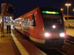 612-120 steht am 3.11.10 als RE 3341 nach Mainz Hbf im Startbahnhof Saarbrcken Hbf.