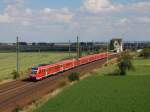 3-fach Traktion des RE 3600 Zwickau(Sachs) Hbf - Gttingen, angefhrt von 612 674 am 03.09.2011 bei der Durchfahrt durch Seebergen