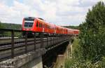 DB Regio 612 062 + 092 als RE 3695 Gera - Regensburg, KBS 855 Hof - Regensburg, fotografiert bei Oberwildenau am 27.07.2011