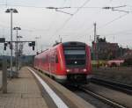 612 615  Landkreis Kronach  erreicht am 21. September 2012 als RE aus Sonneberg (Thr) den Endbahnhof Bamberg.