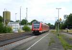 612 566 durchfährt hier am 7.Juli den Keilbahnhof Oberkotzau.