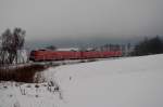 Zwei 612er sind am 08.12.2013 als IRE nach Nürnberg Hbf bei Mitteleinzel unterwegs.