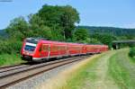 612 692 und ein weiterer 612er als umgeleiteter IRE  Franken-Sachsen Express  Dresden nach Nürnberg Hbf bei Oberteich, 18.07.2013