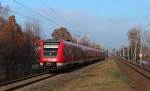 612 655 und 612 651 fahren am 30.11.2014 mit dem RE 3456 durch Zwickau-Pölbitz.