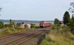 612 514 mit RE 3612 Halle(Saale) Hbf -  Hannover Hbf am 28.09.2014 bei Klein Elbe.