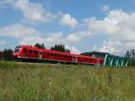 DB Regio 612 587 am 10.08.15 bei Fischen an der Illerbrücke 