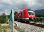 DB Regio 612 504 am 10.08.15 auf der Illerbrücke bei Fischen Allgäu 