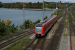 DB:Auf dem Lindaudamm konnte am 6. Oktober 2016 der 612 074 auf der Fahrt nach Oberstaufen verewigt werden.
Foto: Walter Ruetsch