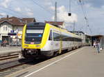 612 112 verlässt den Hauptbahnhof von Tübingen in Richtung Rottenburg (Neckar).