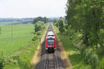 Ein paar Kilometer hinter der  Schiefen Ebene  ist 612 160 auf dem eingleisigen Streckenabschnitt zwischen Marktschorgast und Stammbach unterwegs.