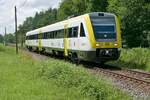 Auf der Fahrt von Tübingen nach Aulendorf hat 612 572 als IRE 6A / 3257 am 26.07.2021 soeben das Einfahrsignal von Altshausen passiert