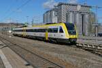 612 069 laut Zugzielanzeige auf  Dienstfahrt  in Richtung Ulm am 11.02.2022 in Biberach (Riß)