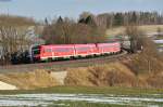 612 480 als RE 3694 von Regensburg Hbf nach Hof Hbf bei Pechbrunn, 26.02.2015