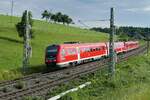 612 121 als RE 7 / RE 3282 auf der Fahrt von Augsburg nach Lindau-Reutin am 23.06.2021 bei Schlachters
