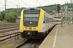 Einfahrt 612 567 in den Hauptbahnhof von Ulm als RB 55 am 12. Mai 2022.