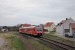 612 098 (95 80 0612 098-3 D-DB) als RE3506 am 19.04.2013 bei der Ausfahrt aus Vilseck