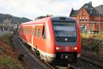 612 514 mit RE 4 (RE 3611) von Hannover Hbf nach Halle (Saale) Hbf bei der Ausfahrt aus Goslar am 17.10.2013