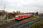 Nachschuß vom 16.10.2015 auf einen Regionaltriebzug der Baureihe 612, welcher aus Hannover kommend und mit Fahrziel Leipzig, gerade in den Bahnhof Wernigerode einfährt.