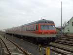 die letzte Kieselgraue/orange 614er garnitur, bestehend aus 614 006 + 914 003 + 614 005 ist bers Wochenende in Weiden abgestellt. (12.01.2008)