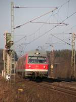 BR 614 063-6 als RB Rotenburg (Wmme) - Minden (Westf.) am 16.2.07 kurz vor Nienburg (Weser).
