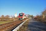 VIAS Odenwaldbahn Bombardier Itino VT125+VT1xx am 16.02.19 in Hanau Auheimer Mainbrücke 