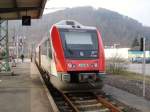 Ein VIAS Itino nach Frankfurt am Main Hbf als RB 65 in Eberbach am 25.02.11