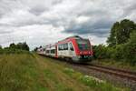 VIAS Odenwaldbahn Bombardier Ittino VT119+VTxxx am 16.08.21 in Seligenstadt