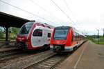 DB Regio Alstom Lint81 620 029 und CFL Stadler Kiss 2303 am 28.04.18 in Ehrang  