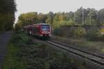 620 019 als RB 25 nach Meinerzhagen in Höhe des ehemaligen Bahnhofs Porz-Königsforst (1.11.14).