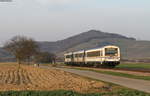 VS 204, VT 128 und VT 129 als SWE74225 (Riegel-Malterd.NE-Breisach) bei Breisach 14.3.17